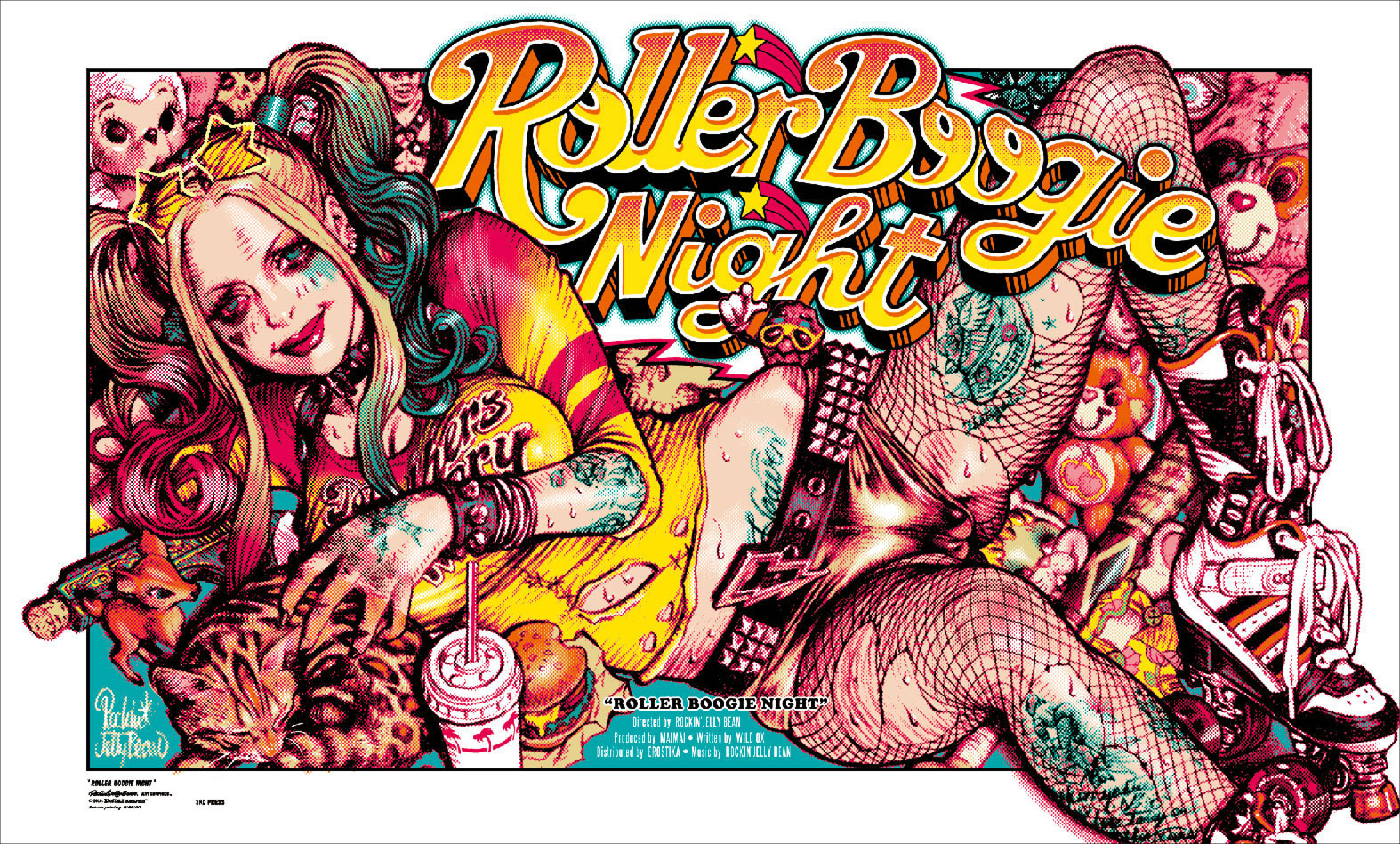 EROSTIKA ONLINE SHOP]“ROLLER BOOGIE NIGHT” Silk Screen Print 3rd