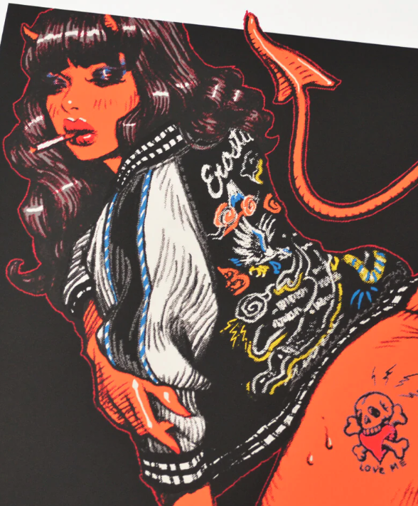 EROSTIKA ONLINE SHOP]“DEVIL BABY WITH SOUVENIR JKT” SILK SCREEN POSTER